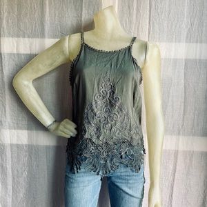 Olive Embroidered Tank